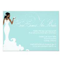 Chic Teal Here Comes the Bride Shower Invite