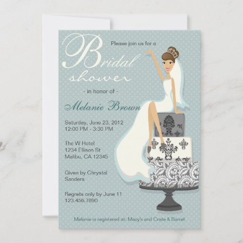 Chic Teal Modern Bride Contemporary Bridal Shower Personalized Announcements