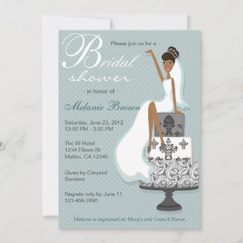 Chic Teal Modern Bride Contemporary Bridal Shower Invitation