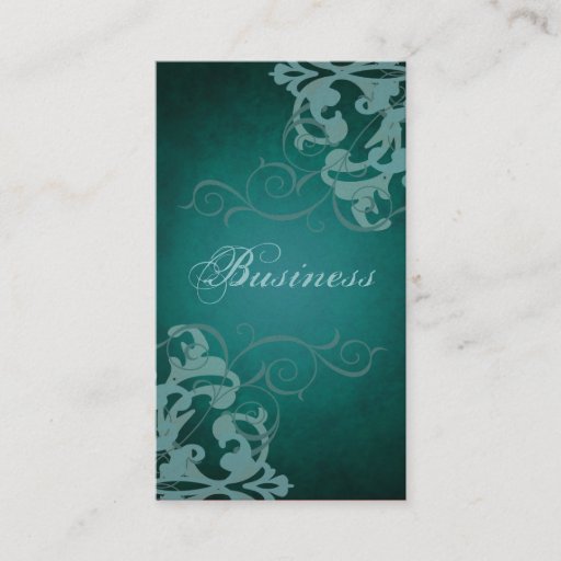 Customizable Chic Teal Scroll Teal Business Card