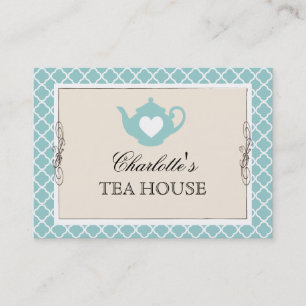 Chic Teal Teapot Tea Business Card