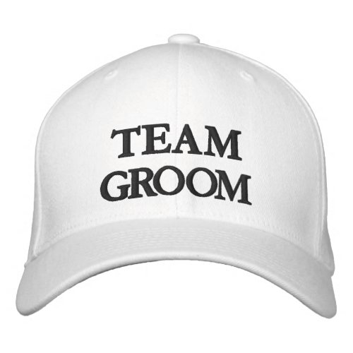 Chic Team Groom black and white wedding Embroidered Baseball Cap