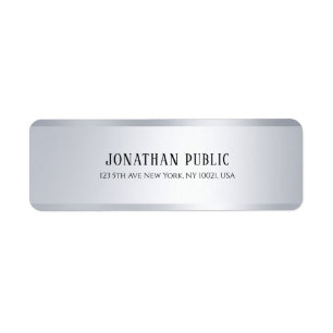 Chic Template Simple Custom Elegant Modern Silver Label