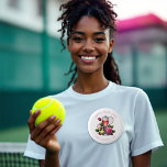 Chic Tennis Social Club Bachelorette weekend Button<br><div class="desc">Make your bachelorette party unforgettable with this chic "Social Club" button. Featuring elegant floral accents, tennis details, and a champagne glass motif, this button is perfect for adding a stylish touch to your celebration. Ideal as a party favor, name tag, or keepsake for a sophisticated, preppy-themed weekend. Customizable for your...</div>