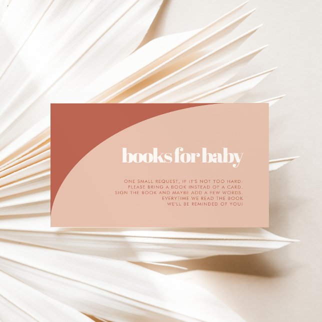 Chic terracotta baby shower Books for Baby Enclosure Card (Creator Uploaded)