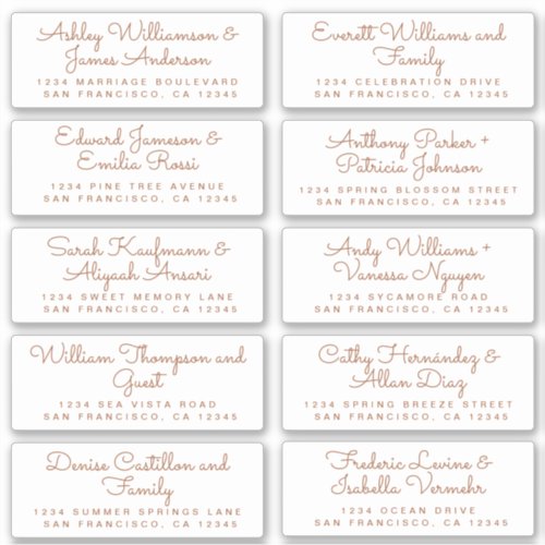 Chic TerraCotta Calligraphy Guest Address Labels