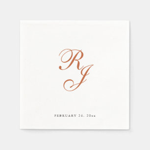 Chic Terracotta Monogram Wedding Napkins