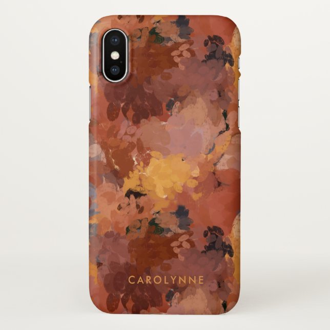 Chic Terracotta Rust Abstract iPhone Case (Back)