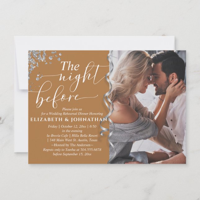 Chic Terracotta The Night Before Rehearsal Dinner  Invitation (Front)