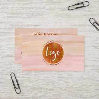 Chic Terracotta Watercolor Wash Business Card