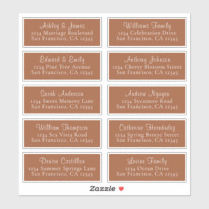 Chic TerraCotta Wedding Guest Address Labels