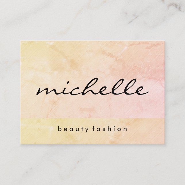 Chic Texture with Cursive Text Business Card (Front)