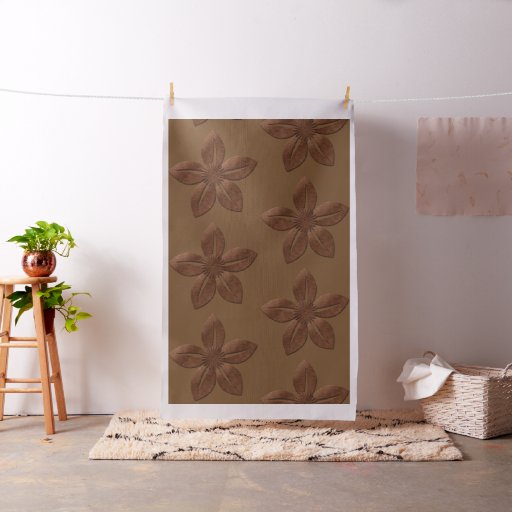Chic Textured Floral Copper Look Pattern Fabric