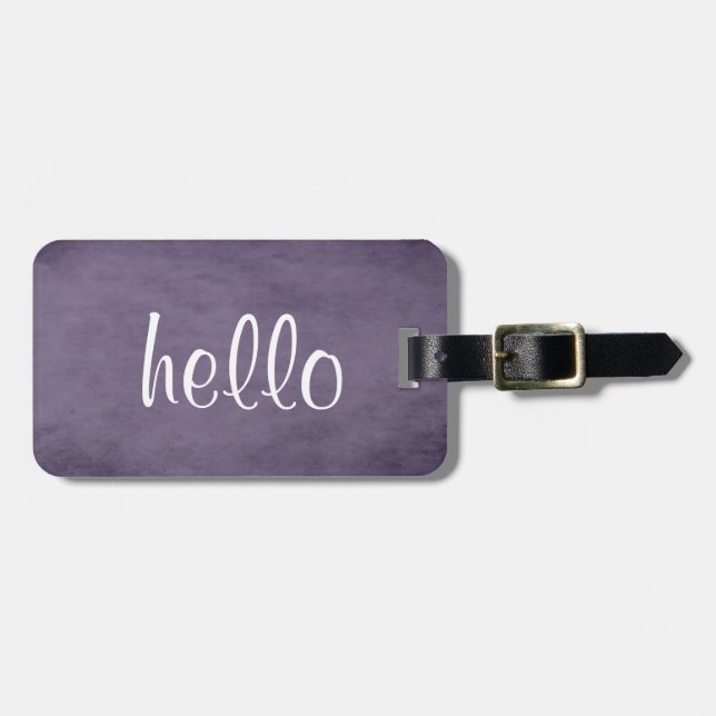 Chic Textured Purple Luggage Tag (Front Horizontal)