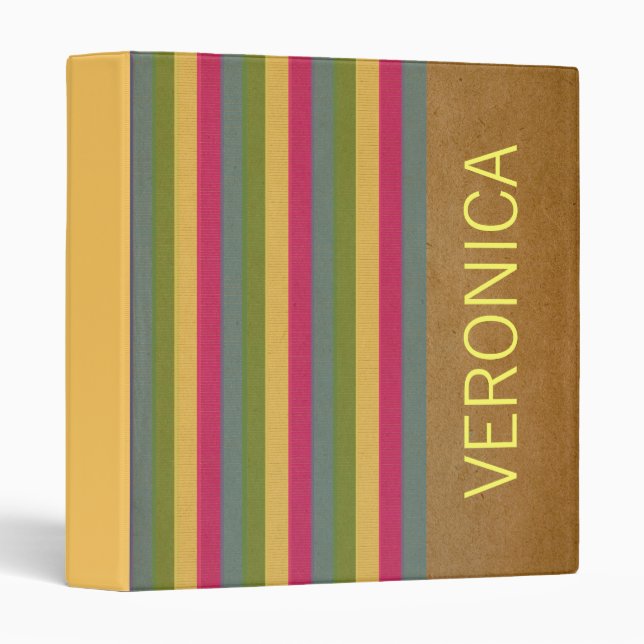 Chic Textured Stripes Binder (Front/Spine)