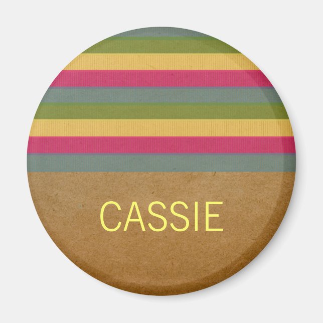 Chic Textured Stripes Magnet (Front)