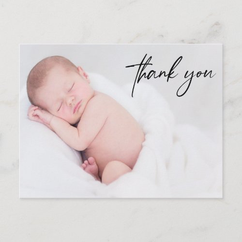 Chic Thank You Baby Photo Birth Announcement  Postcard
