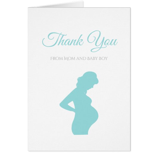 Chic Thank You Boy Baby Shower Pregnant Baby Bump (Front)
