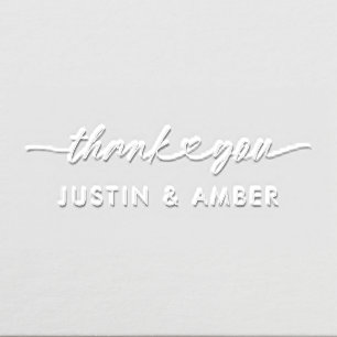 Chic Thank You Custom Names Script Heart  Embosser