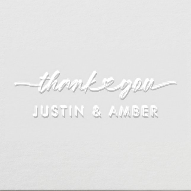 Chic Thank You Custom Names Script Heart  Embosser (Design)