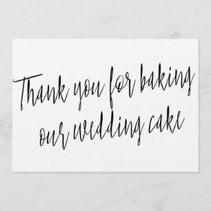 Chic "Thank you for baking our wedding cake" Thank You Card