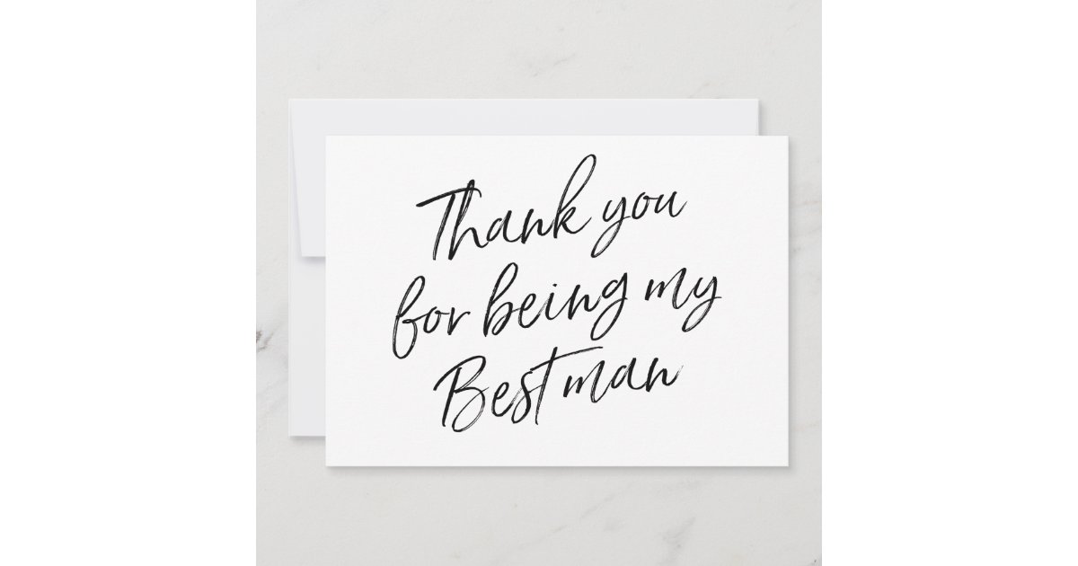 Chic Thank You For Being My Best Man Thank You Card Zazzle Com