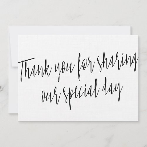 Chic Thank you for sharing our special day Thank You Card