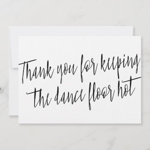 Chic Thank you for wedding band musician or DJ Thank You Card