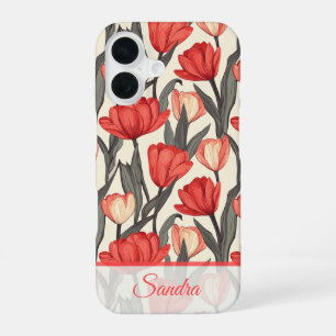 Chic Thank You Gift Tulip Name iPhone 16 Case