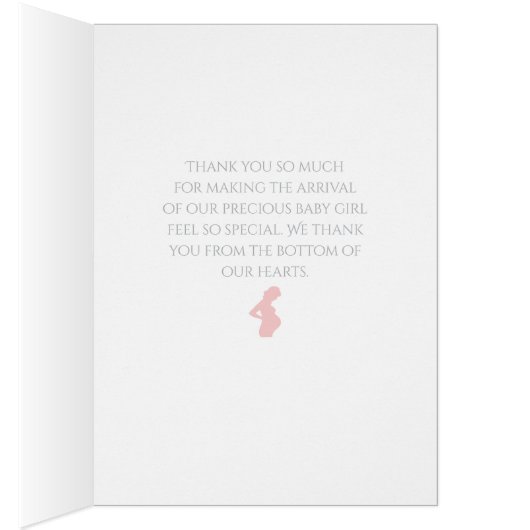 Chic Thank You Girl Baby Shower Pregnant Baby Bump (Inside (Right))