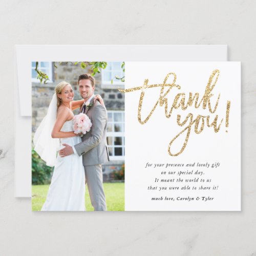 CHIC THANK YOU modern glam gold glitter script