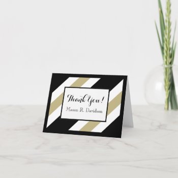 Chic Thank You Note_white/black/506 Khaki by GiftMePlease at Zazzle