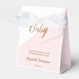 Chic Thank You Pink Baby Shower Pink Gold Favor Boxes