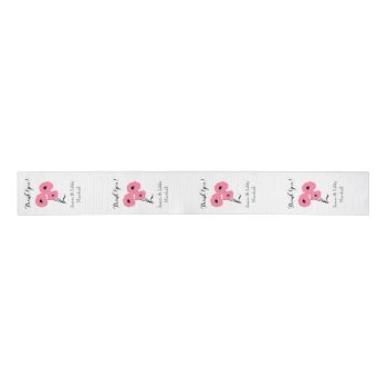 Chic Thank You Ribbon_mod Pink Poppies Grosgrain Ribbon by GiftMePlease at Zazzle