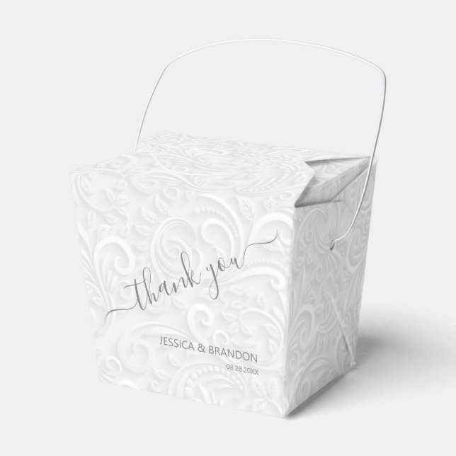 Chic Thank You Script  Favor Boxes (Front Side)