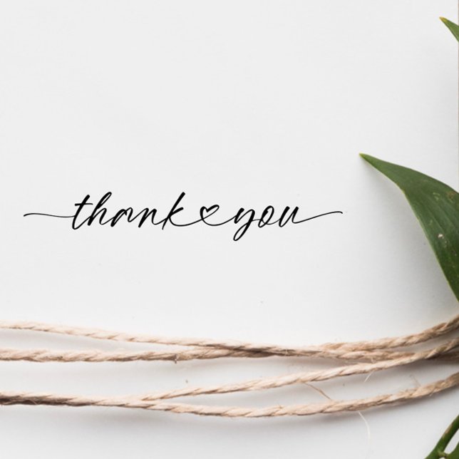 Chic Thank You | Script Heart Rubber Stamp (Creator Uploaded)