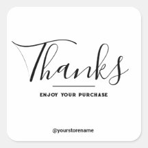 Chic Thanks for Your Purchase Sticker