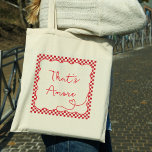 Chic 'That's Amore' Italian-Themed Customizable  Tote Bag<br><div class="desc">Indulge in a touch of Italian romance with our chic 'That's Amore' tote bag, exclusively on Zazzle. This stylish tote features a nostalgic red and white checkered border paired with a whimsical heart design on the front, capturing the essence of love and charm. The back of the tote bag is...</div>