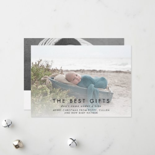 Chic The Best Gifts Baby Birth Christmas Holiday Card