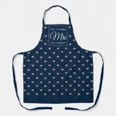 Chic THE FUTURE MRS Rose Gold Hearts Navy Blue Apron (Front)