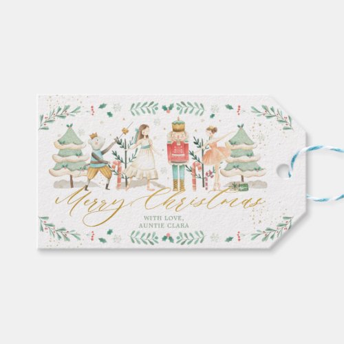 Chic The Nutcracker Ballet Merry Christmas Gold  Gift Tags