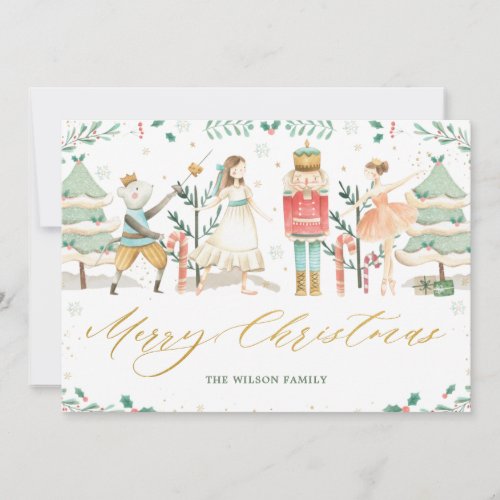 Chic The Nutcracker Ballet Merry Christmas  Holiday Card