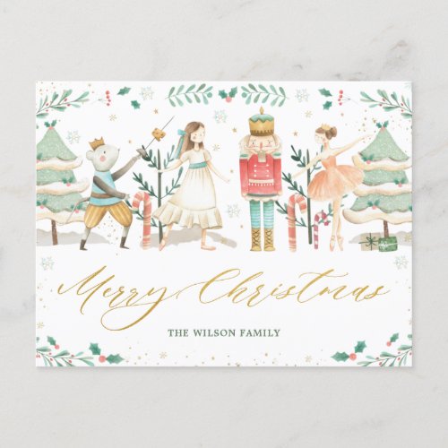 Chic The Nutcracker Ballet Merry Christmas  Postcard