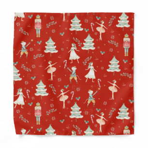 Chic The Nutcracker Christmas Ballet Red Bandana
