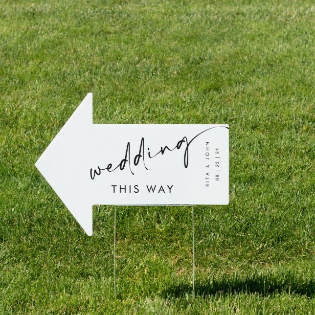Chic This Way to Wedding Direction Arrow Sign (Insitu)