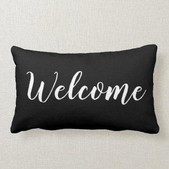 Chic Throw Pillow_"welcome" Lumbar Pillow by GiftMePlease at Zazzle