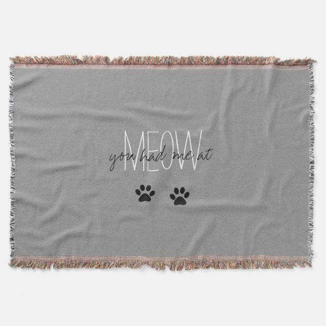 CHIC THROW_"YOU HAD ME AT MEOW" THROW BLANKET (Front)