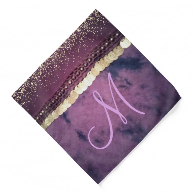 Chic Tie Dye Monogram Gypsy Scarf Bandana (Front)