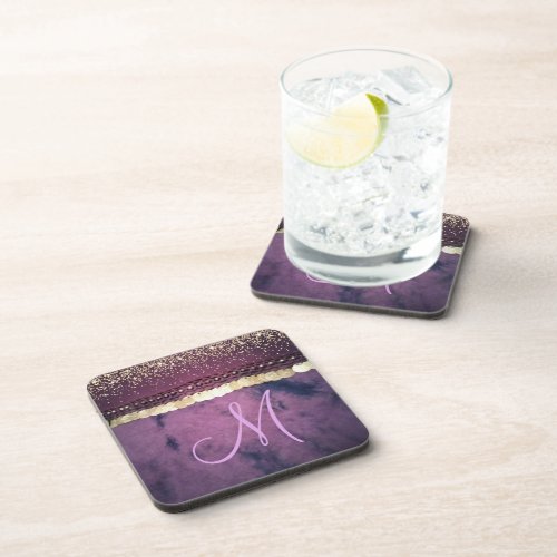 Chic Tie Dye Monogram Gypsy Scarf          Beverage Coaster