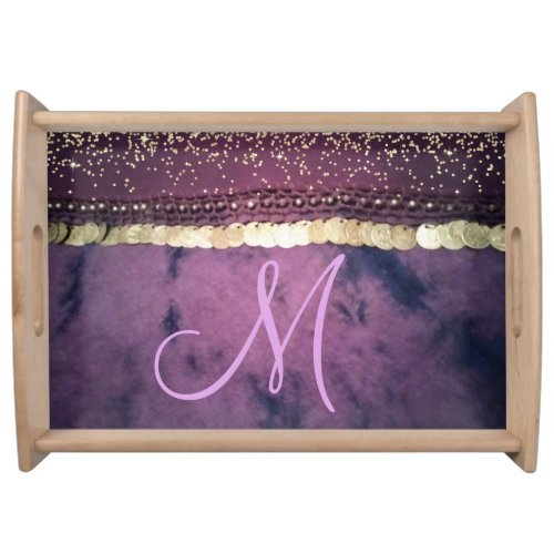 Chic Tie Dye Monogram Gypsy Scarf   Serving Tray